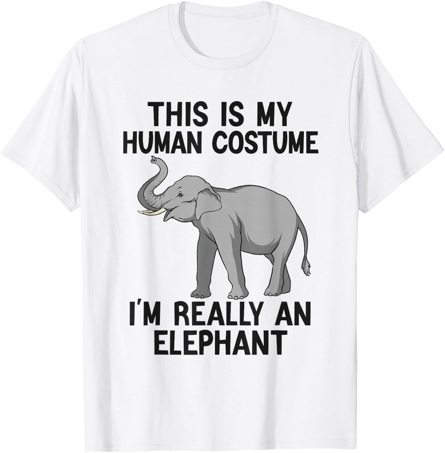 Simple Halloween Costumes Women Funny Elephant T-Shirt - T-Shirt | White