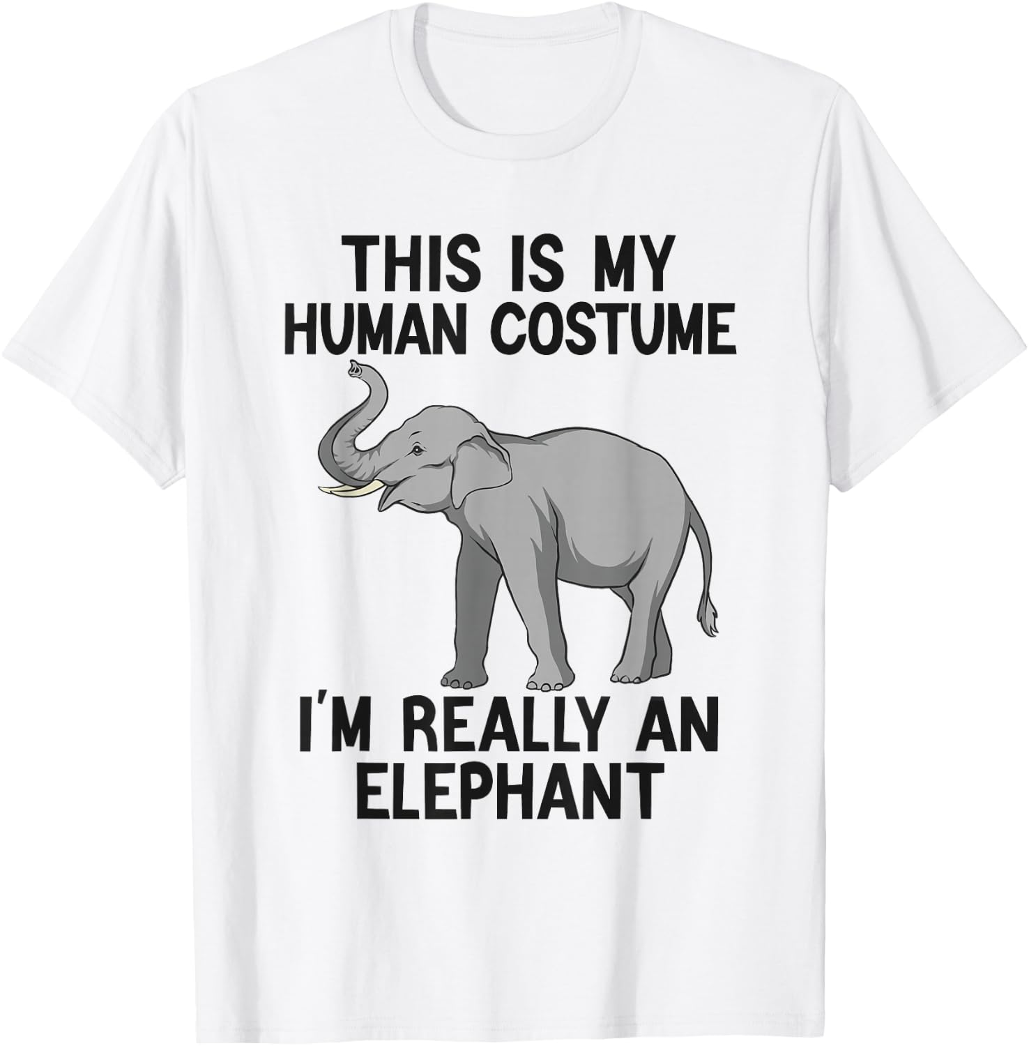 Simple Halloween Costumes Women Funny Elephant T-Shirt - T-Shirt | White