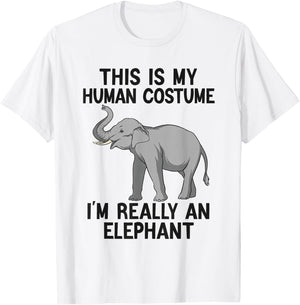 Simple Halloween Costumes Women Funny Elephant T-Shirt - T-Shirt | White