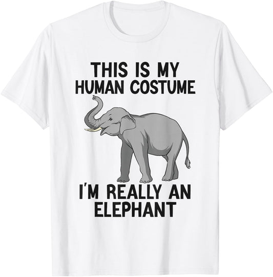 Simple Halloween Costumes Women Funny Elephant T-Shirt - T-Shirt | White