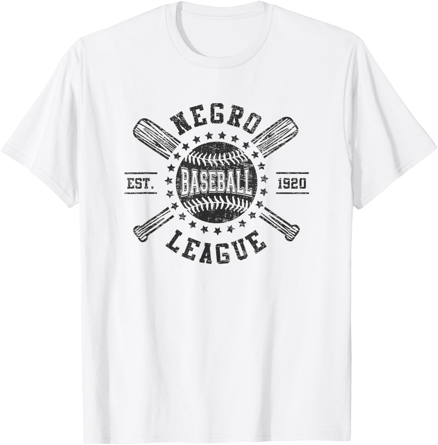 Vintage Negro League Baseball Black History Month T-Shirt - T-Shirt | White