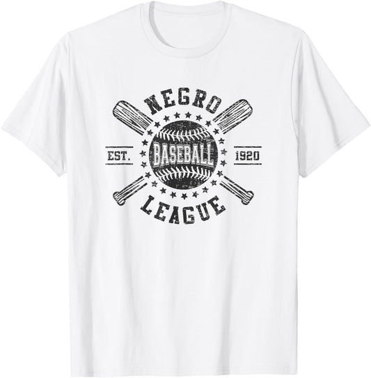 Vintage Negro League Baseball Black History Month T-Shirt - T-Shirt | White