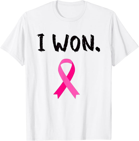 I Won Breast Cancer Awareness T-Shirt - T-Shirt | White