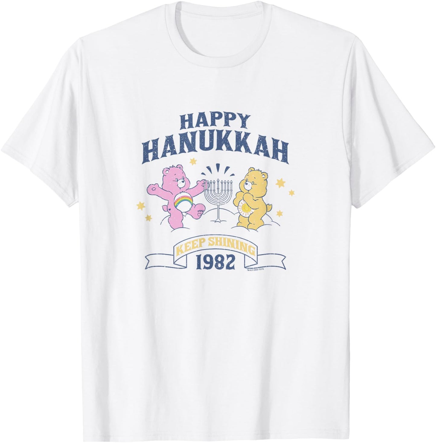 Care Bears Happy Hanukkah Keep Shining 1982 Vintage Holiday T-Shirt - T-Shirt | White