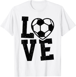 Love Heart Soccer Team Design for Sport Fans Player T-Shirt - T-Shirt | White