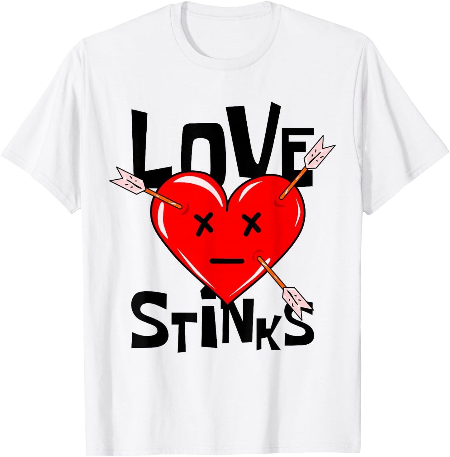 Love Stinks, Anti Valentines Day T-Shirt - T-Shirt | White