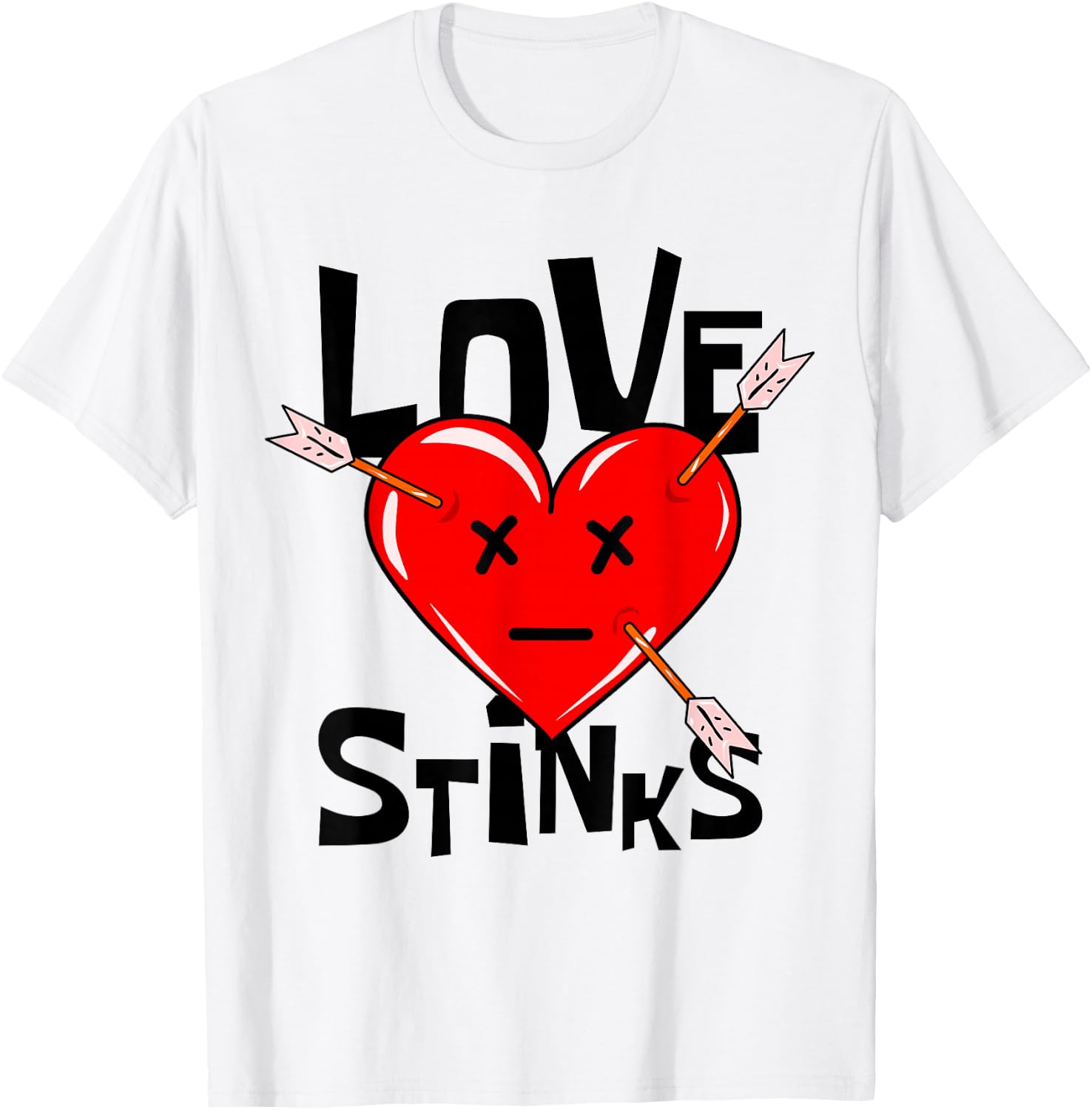 Love Stinks, Anti Valentines Day T-Shirt - T-Shirt | White