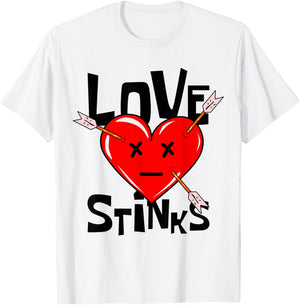 Love Stinks, Anti Valentines Day T-Shirt - T-Shirt | White