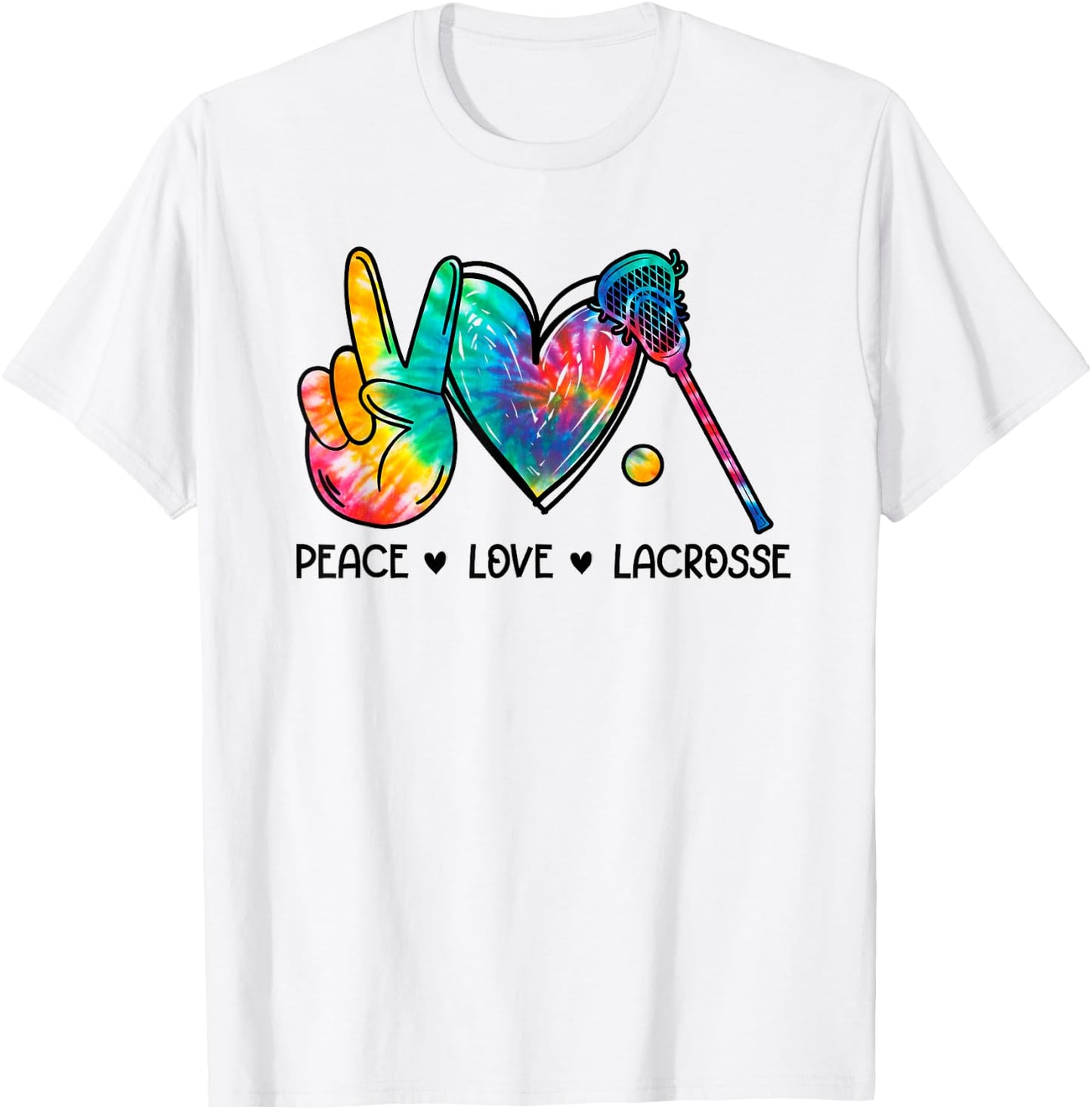 Peace Love Lacrosse T-Shirt - T-Shirt | White