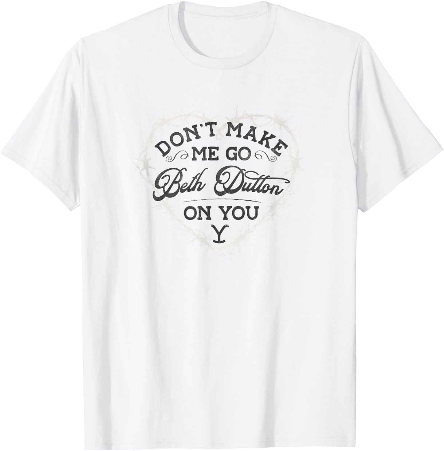 Yellowstone Dutton Ranch Beth Heart T-Shirt - T-Shirt | White
