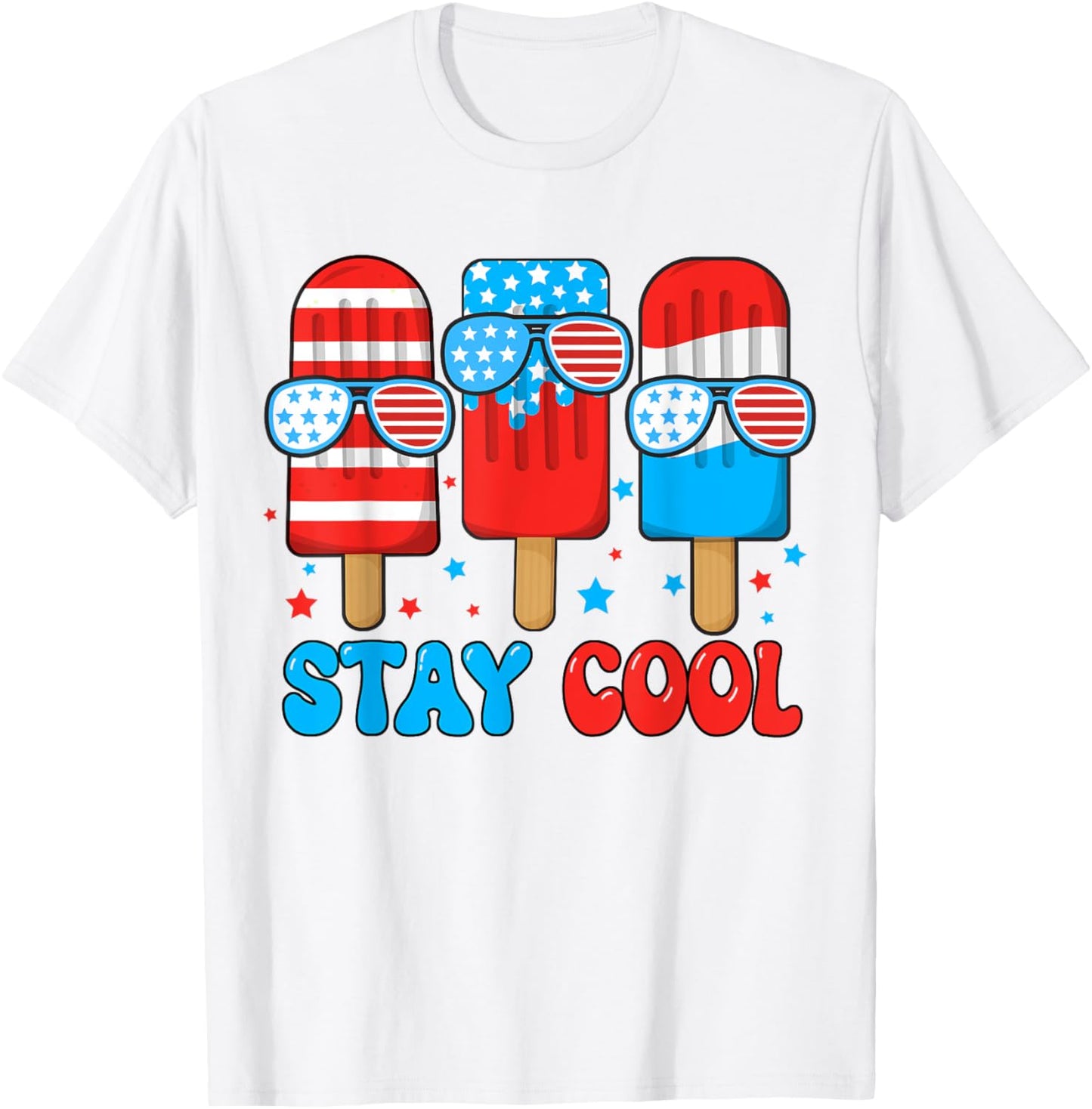 Boy Stay Cool Popsicle 4th July USA Flag Toddler Patriotic T-Shirt - T-Shirt | White