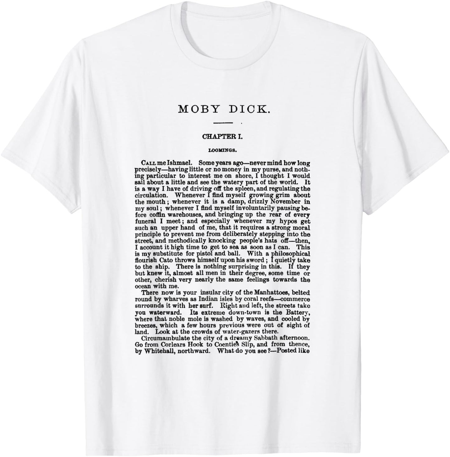 Moby Dick Herman Melville First Page T-Shirt - T-Shirt | White
