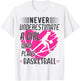 Never Underestimate a Girl Who Plays Basketball T-Shirt - T-Shirt | White