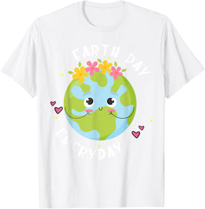 Earth Day Everyday Kids Girl T-Shirt - T-Shirt | White