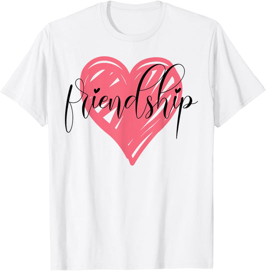 Friendship Best-Friend Cute Heart Bestie BFF Matching T-Shirt - T-Shirt | White