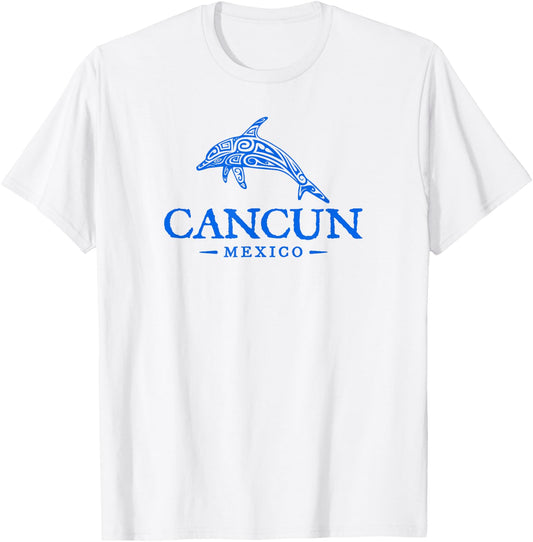 Cancun Mexico Dolphin Boys Girls Vacation Souvenir T-Shirt - T-Shirt | White