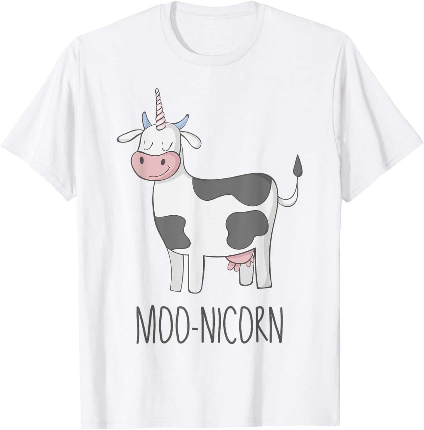 Moonicorn Funny Cow Unicorn T Shirt for Kids and Adults T-Shirt - T-Shirt | White