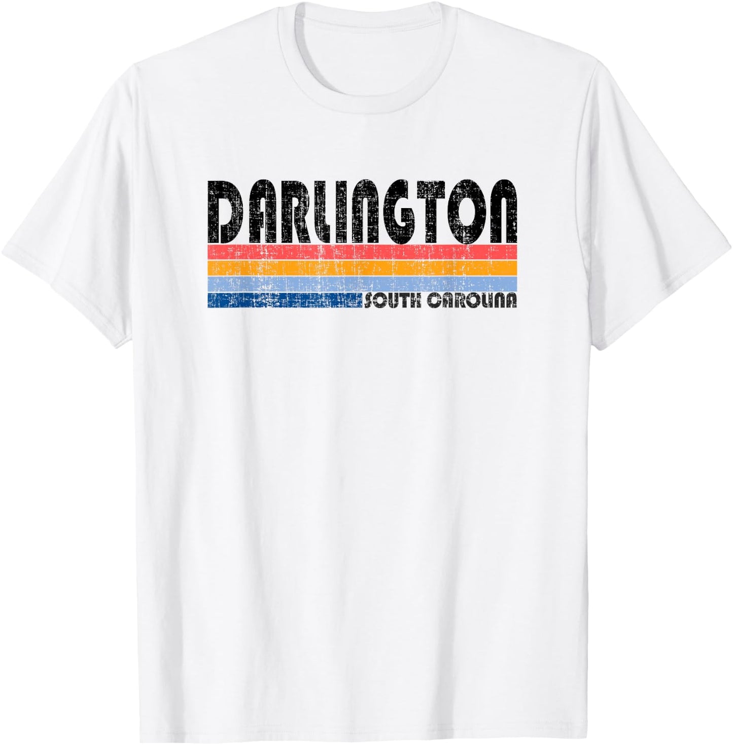 Darlington, SC Hometown Pride Retro 70s 80s Style T-Shirt - T-Shirt | White