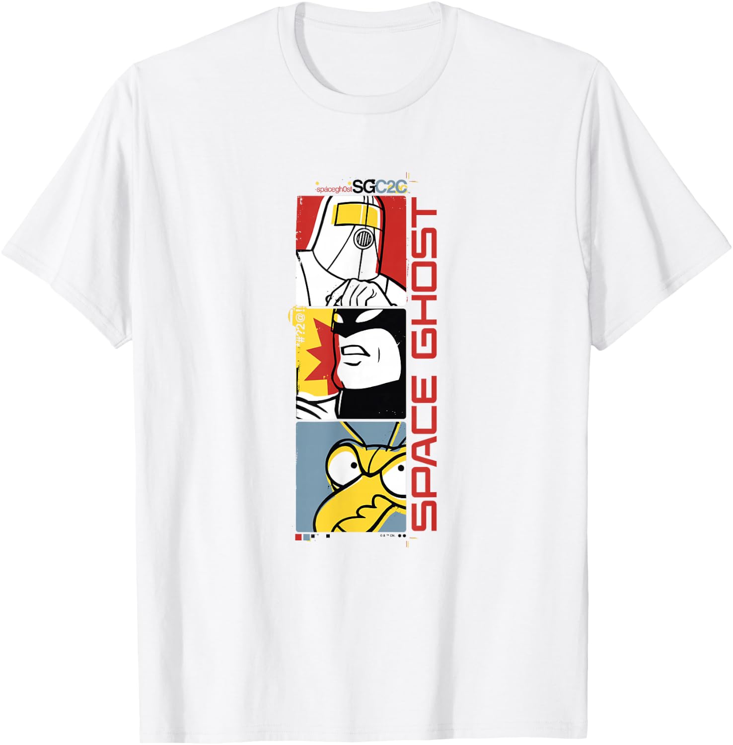Space Ghost Coast to Coast Vertical Villains Faded Box Up T-Shirt - T-Shirt | White