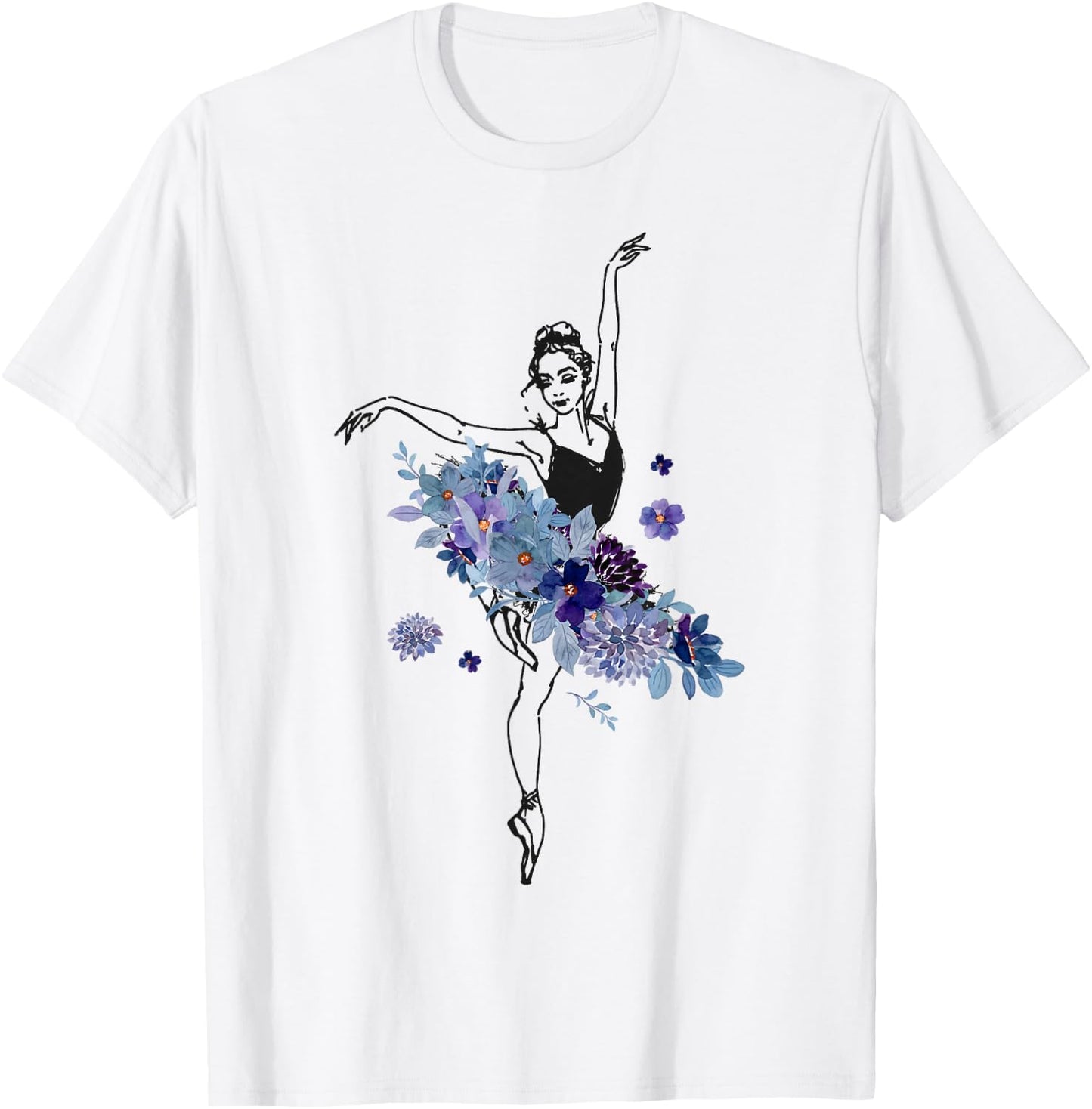 Ballet Dancer Dance Girl Ballerina Flower Floral T-Shirt - T-Shirt | White
