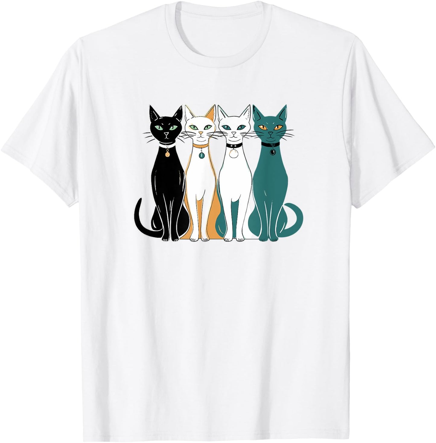 Retro Cats Midcentury Mid Century Age 60s 70s Space T-Shirt - T-Shirt | White