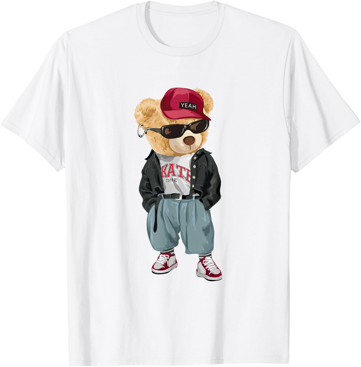 Punk Rocker Rapper Popster Punker Teddy Bear Rap Hip Hop T-Shirt - T-Shirt | White