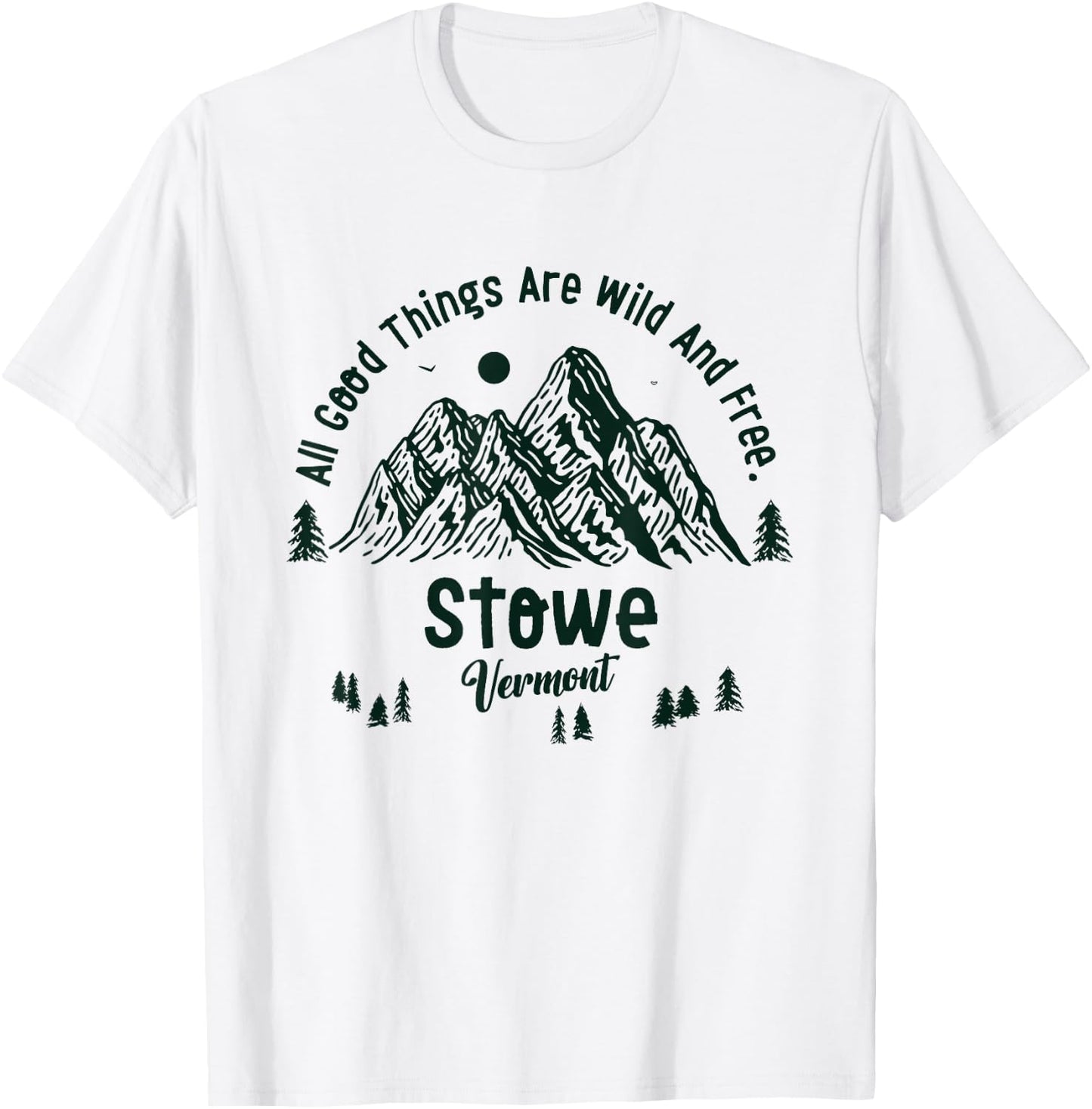 Stowe Mountains Vermont Hiking Outdoors Vintage T-Shirt - T-Shirt | White