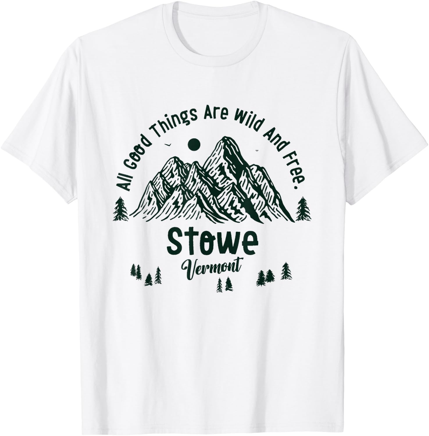 Stowe Mountains Vermont Hiking Outdoors Vintage T-Shirt - T-Shirt | White