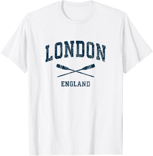 London England Vintage Nautical Paddles Sports Oars T-Shirt - T-Shirt | White
