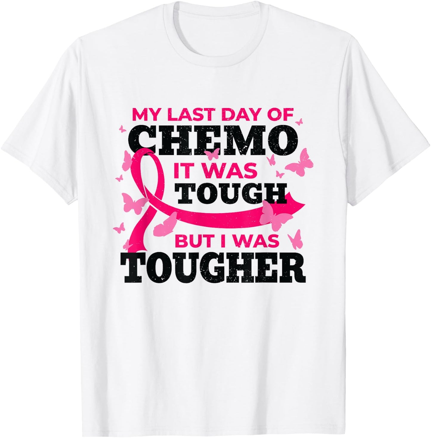 Breast Cancer Awareness My Last Day of Chemo Cancer Survivor T-Shirt - T-Shirt | White