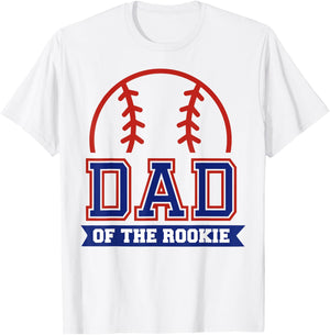 Dad of Rookie 1st Birthday Baseball Theme Matching Party T-Shirt - T-Shirt | White
