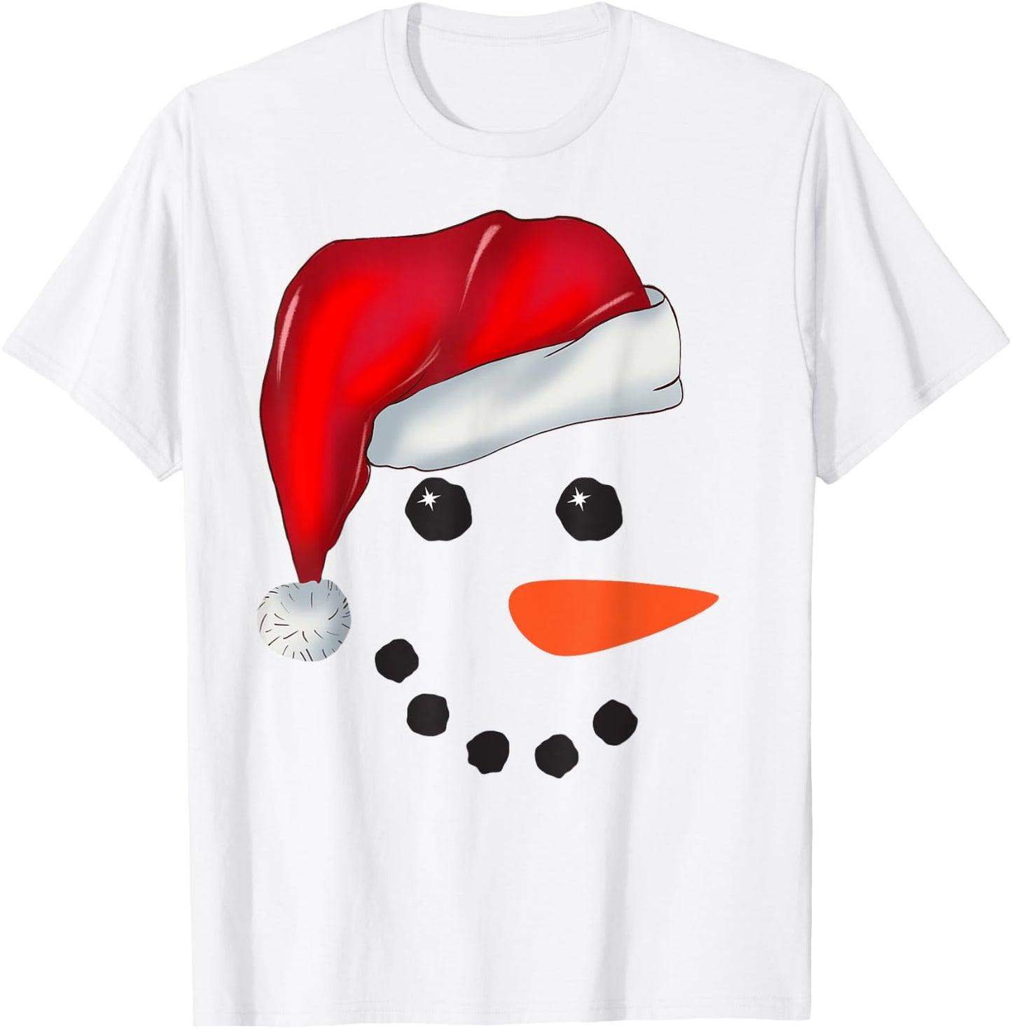 Face Snowman Christmas Matching Squad Family Men Women Kids T-Shirt - T-Shirt | White