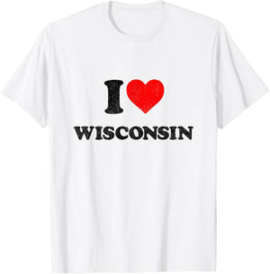 I Heart Wisconsin Souvenir I Love Wisconsin T-Shirt - T-Shirt | White