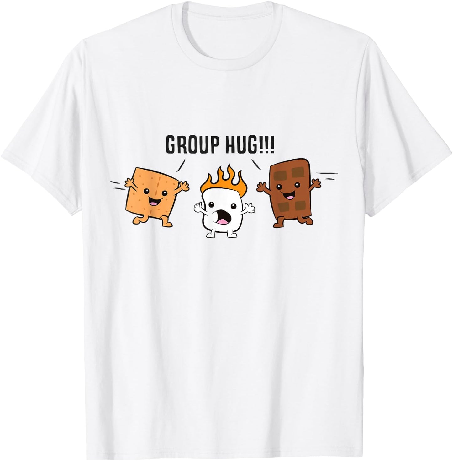 Group Hug S'mores Campfire Marshmallow Chocolate Smores T-Shirt - T-Shirt | White