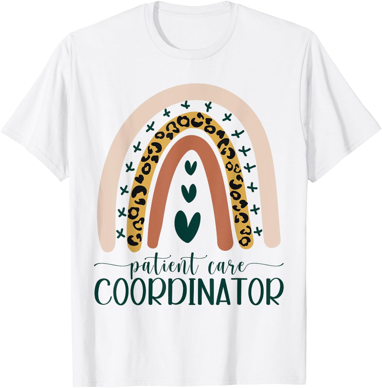 Patient Care Coordinator Appreciation Leopard Rainbow Cute T-Shirt - T-Shirt | White