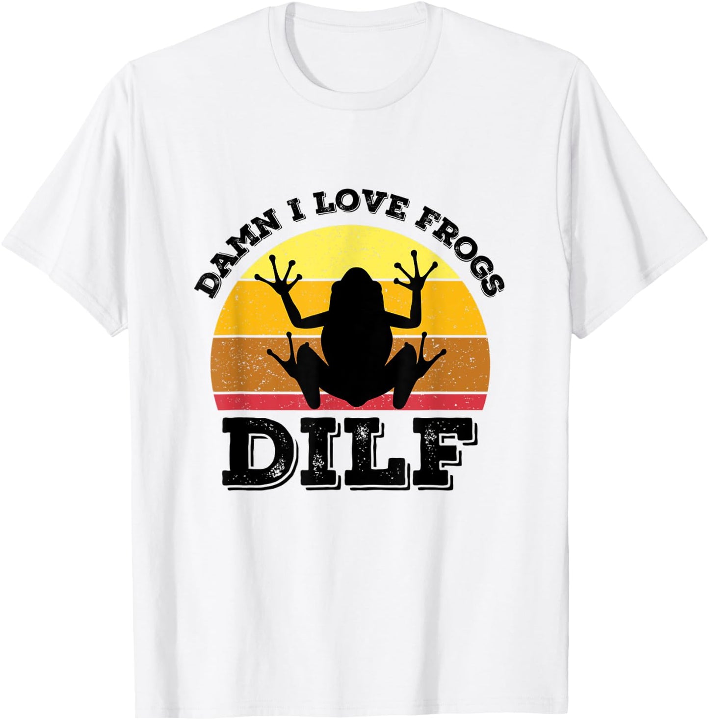 DILF Damn I Love Frogs Funny Retro Frog Amphibian T-Shirt - T-Shirt | White