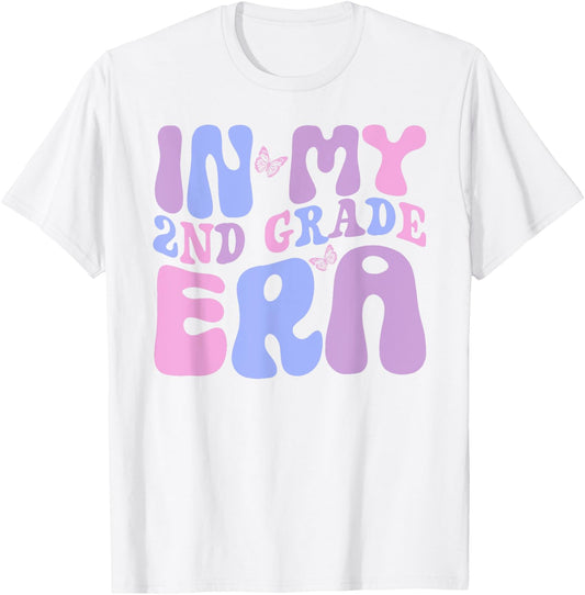 In My Second 2nd Grade Era, cute second grade girls teacher T-Shirt - T-Shirt | White