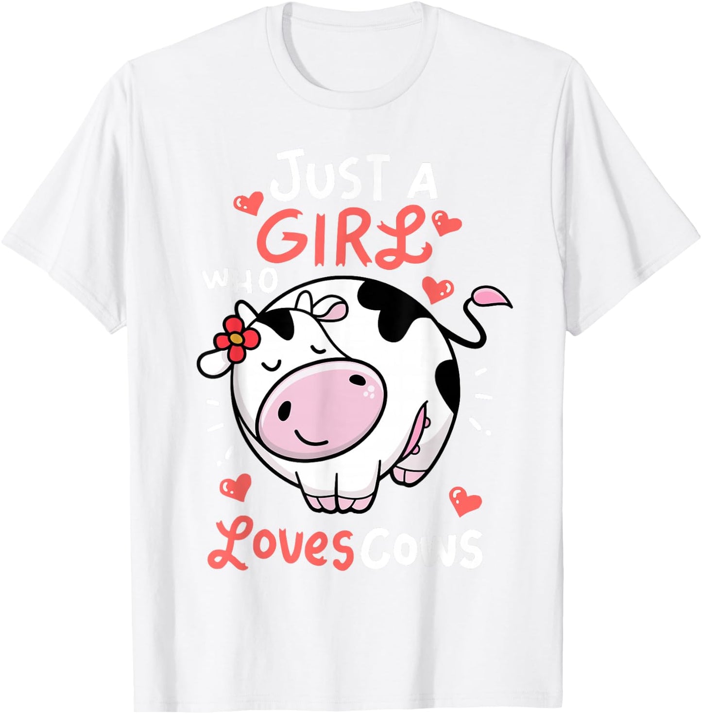 Cow-Shirt Just A Girl Who Loves Cows Print Kids Toddler Farm T-Shirt - T-Shirt | White