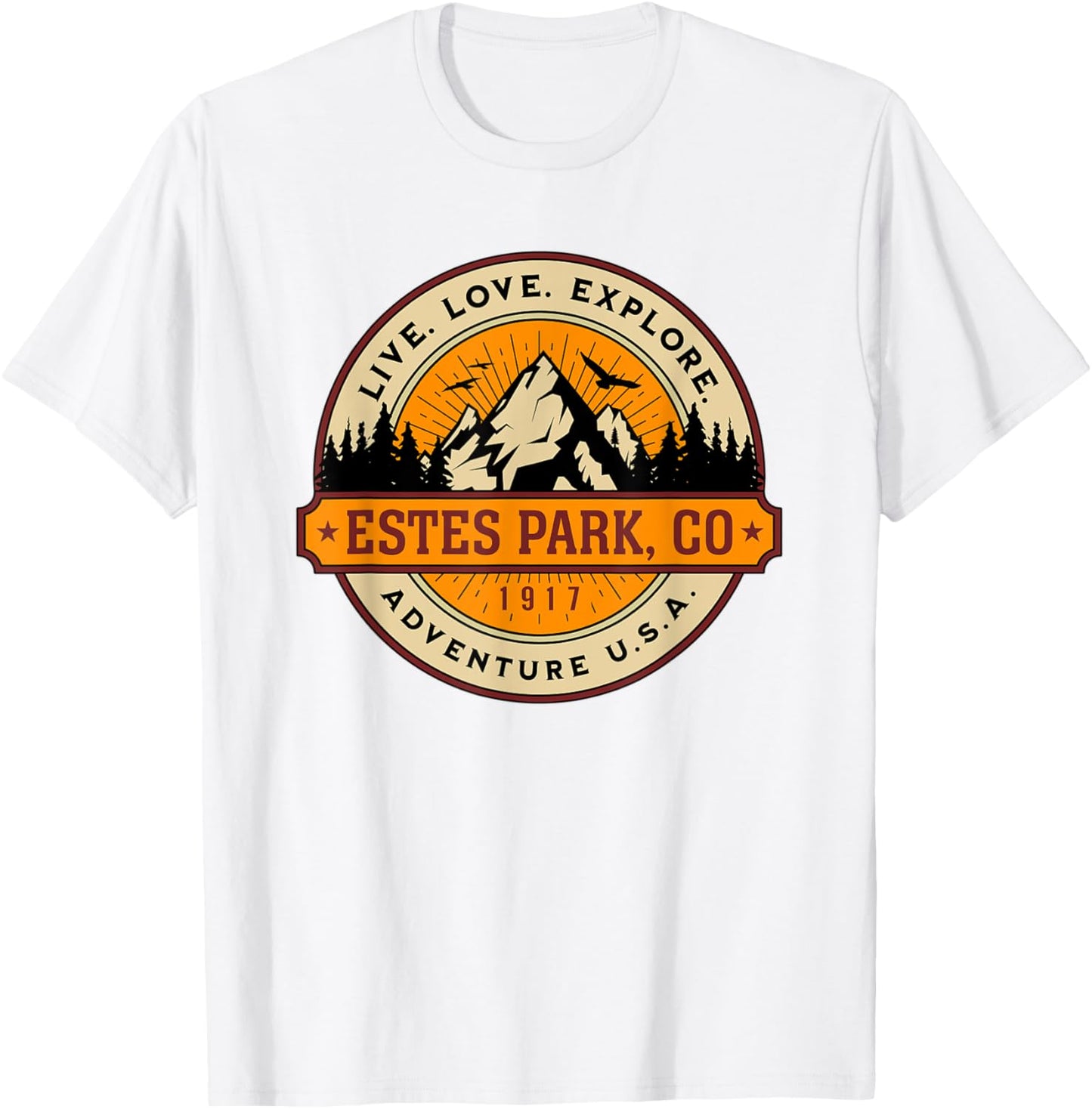 Estes Park Colorado Adventure USA Vintage Style Design T-Shirt - T-Shirt | White