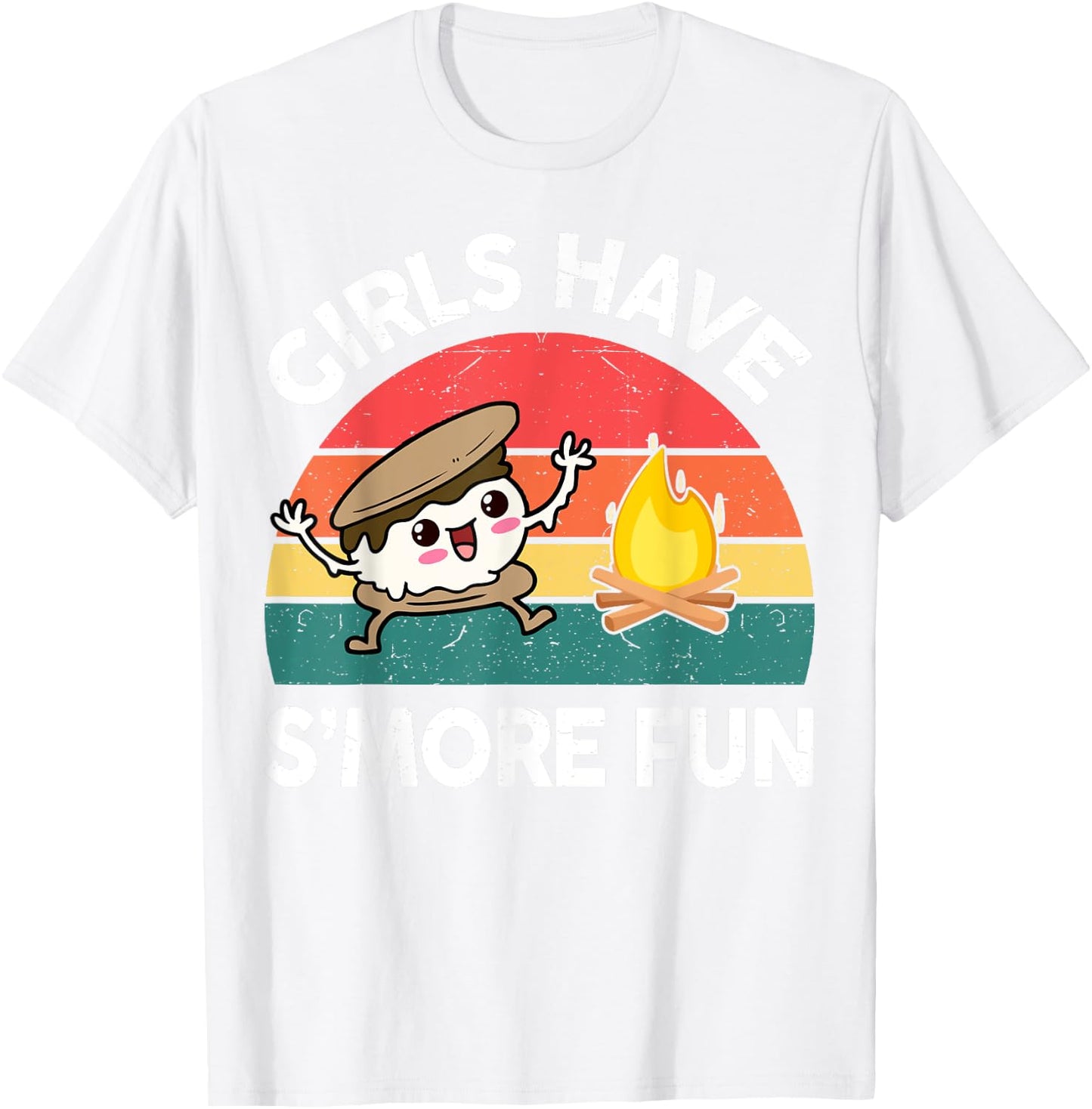 Girl Have Smore Fun One Happy Camper Kids Toddler Camping T-Shirt - T-Shirt | White