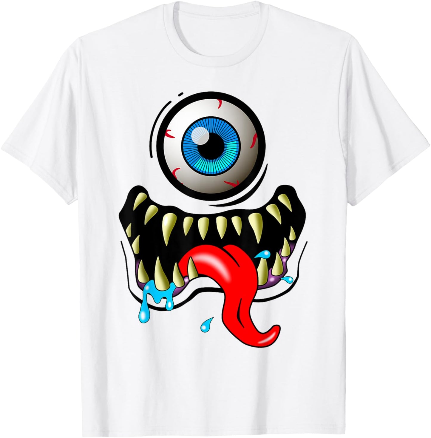 Monster Face Funny T-Shirt - T-Shirt | White