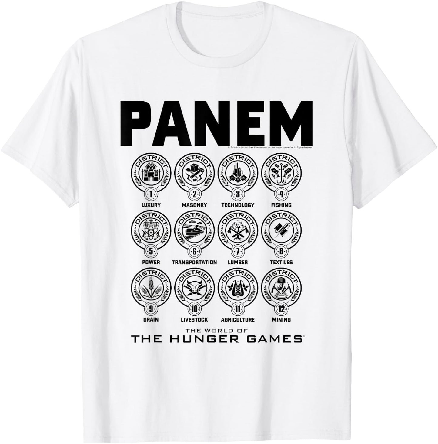 The Hunger Games District Icons T-Shirt - T-Shirt | White