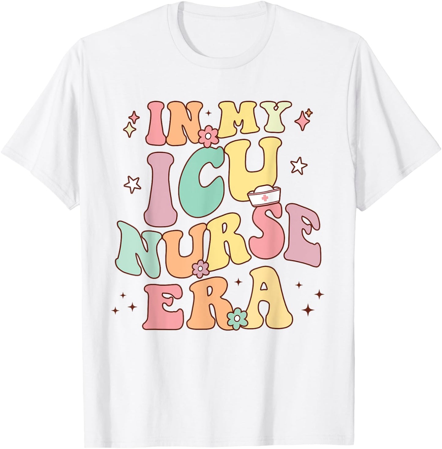 In My ICU Nurse Era Retro Nursing School Intensive Care Unit T-Shirt - T-Shirt | White