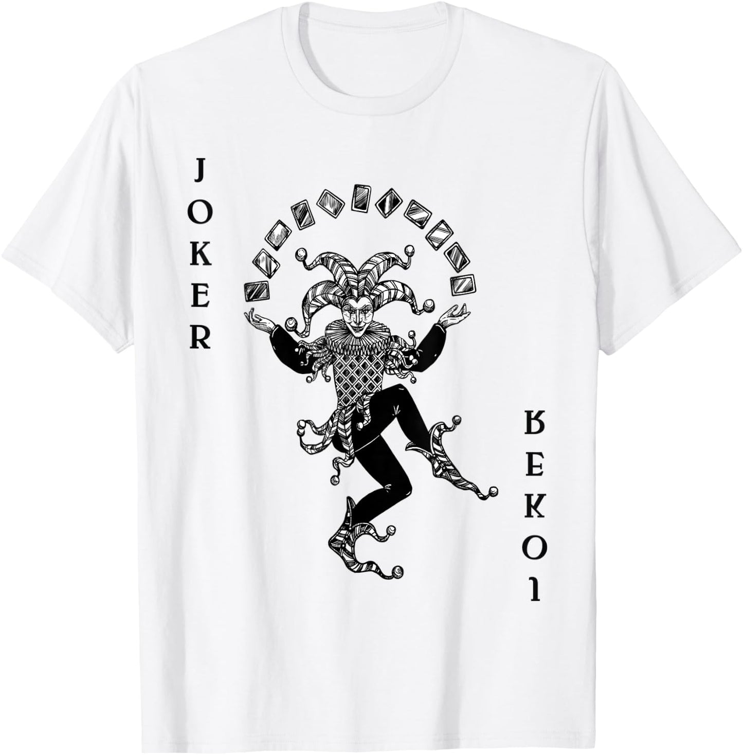 Joker Poker Playing Card Costume Carnival Joker Costume T-Shirt - T-Shirt | White