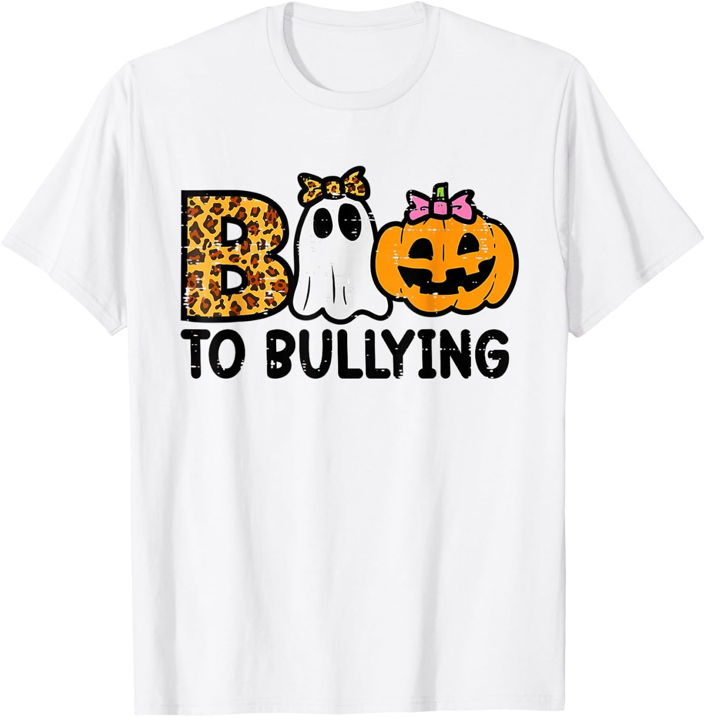 Boo To Bullying Halloween Ghost Anti Bully Unity Day Orange T-Shirt - T-Shirt | White