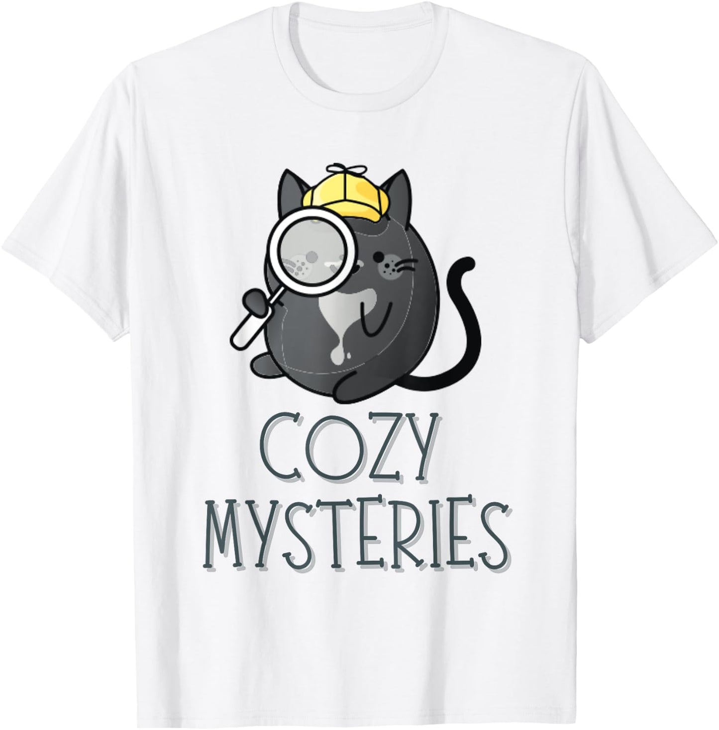 Cozy Mysteries | Cute Cat Cozy Murder Mystery Cat Detective T-Shirt - T-Shirt | White