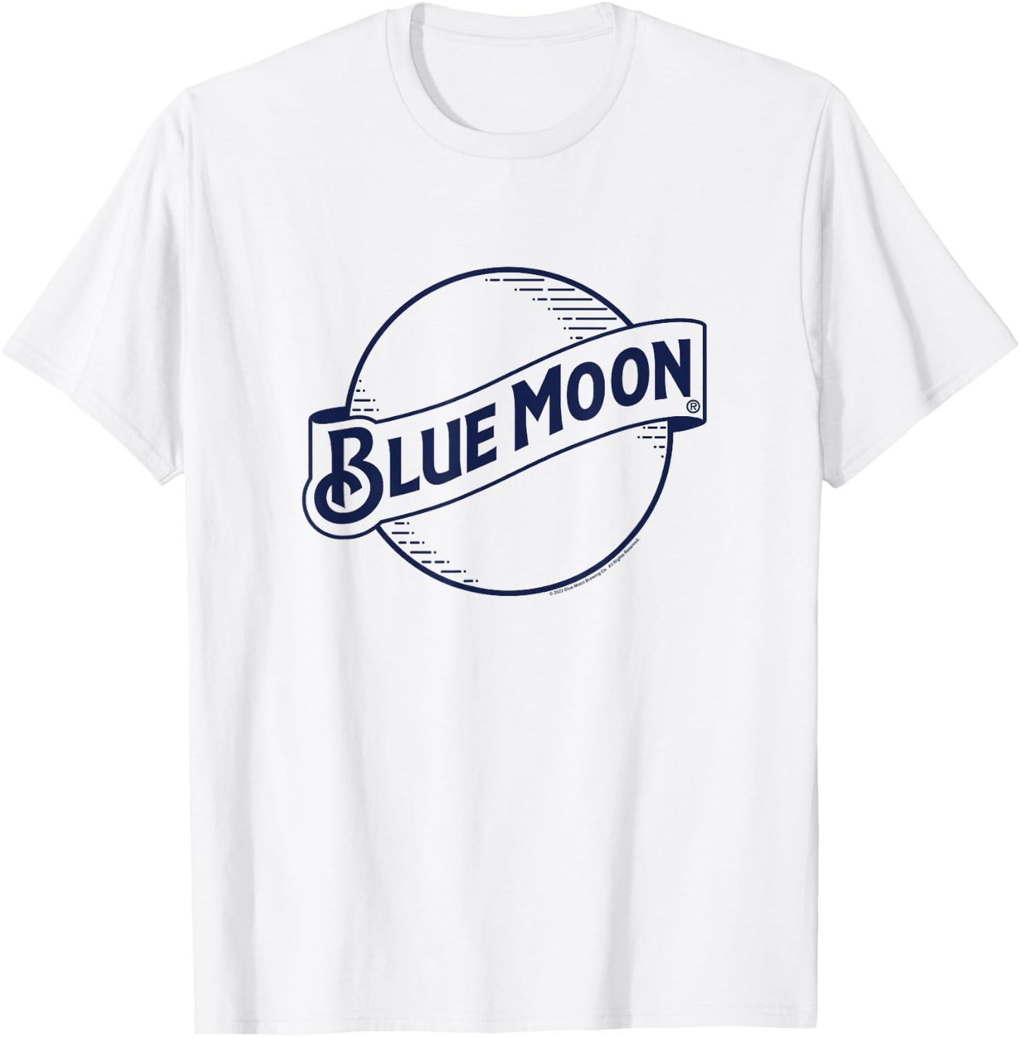 Coors Brewing Company Blue Moon Retro Classic Chest Logo T-Shirt - T-Shirt | White