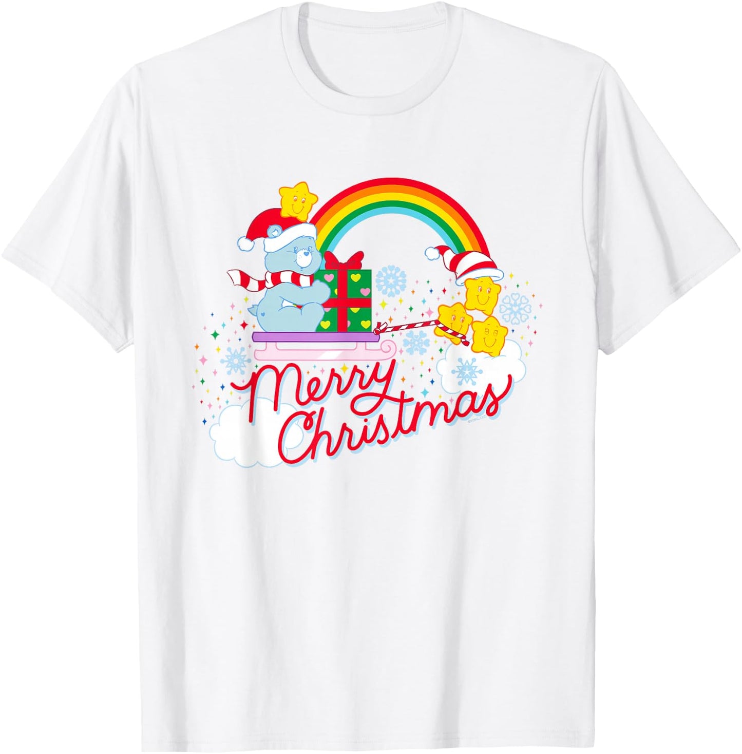 Care Bears Merry Christmas With Christmas Wishes Bear T-Shirt - T-Shirt | White