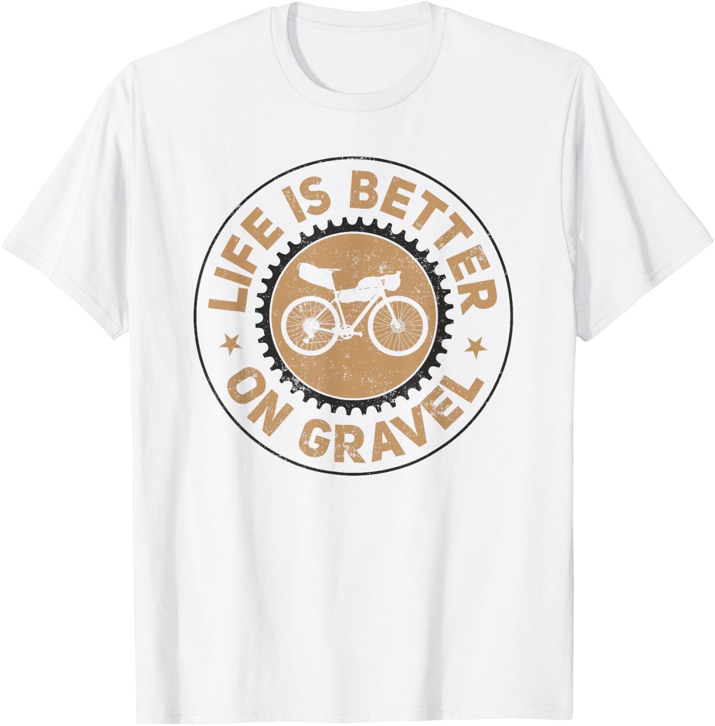 Life Is Better On Gravel - Gravel Bike T-Shirt - T-Shirt | White