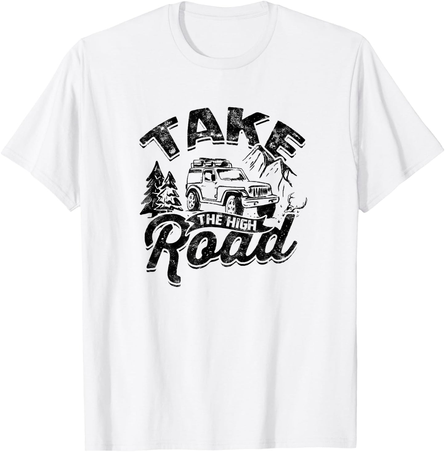 Take the High Road - Mountaineering T-Shirt - T-Shirt | White